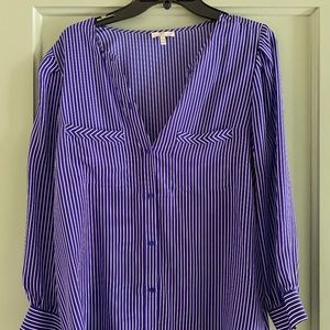 Blue and white Joie silk shirt